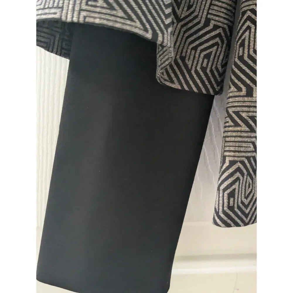 JOSEPH RIBKOFF Stand Up Collar Combo Sleeve Art To Wear Jacket 12 Big Buttons